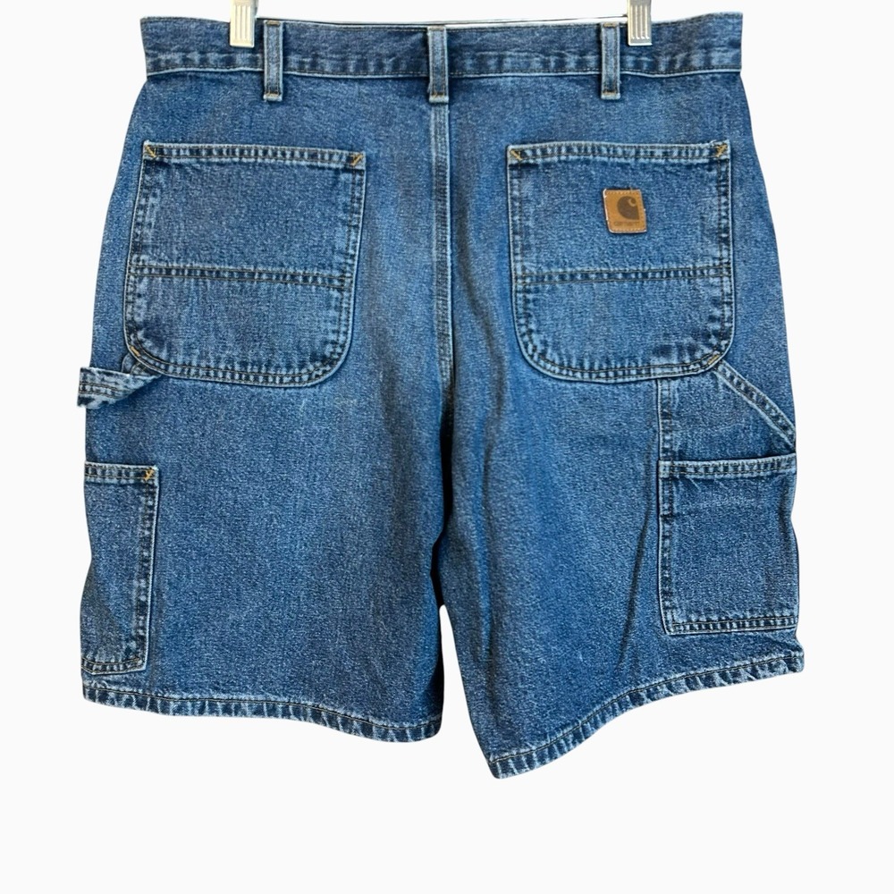 Carhartt Shorts Mens 34 Blue Denim Carpenter Utility Stonewash B29 STW VTG 90's